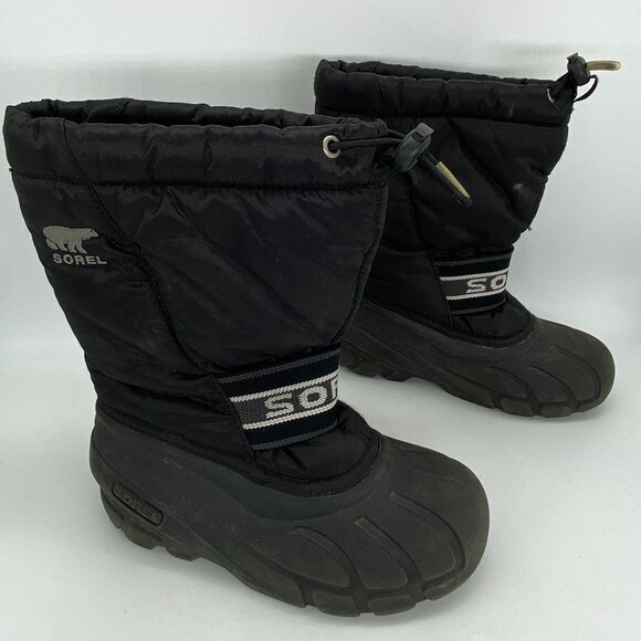 Sorel Snow Boots Insulated 1831 Removable Liners Youth 13 NC1799-011 Black - Picture 4 of 14
